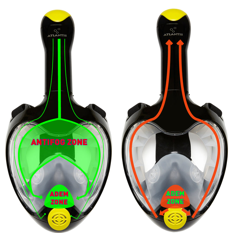 Atlantis Triton - Masque de snorkeling - Adultes - Noir/Lime