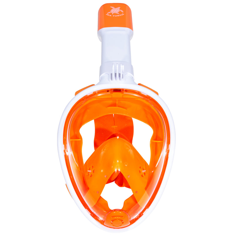 Meeresschildkröte – Schnorchelmaske – Erwachsene – Weiß/Orange