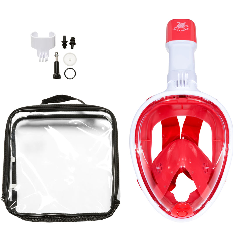 Tortue de mer - Masque de plongée - Adultes - Blanc/Corail