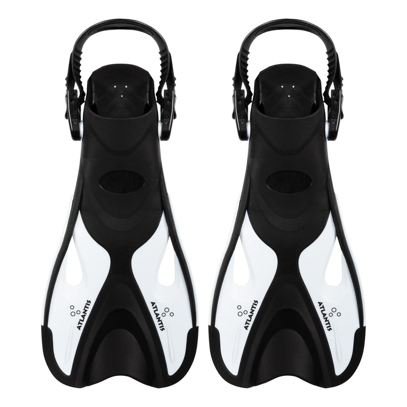 Dolphin - Zwemvliezen - Flippers - Verstelbare Hielstrap - Voor Zwemmen & Snorkelen - Volwassenen - Zwart/Wit