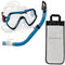 Samana Pro Combo - Snorkelset - Snorkel & Duikbril  - Versterkt Glas - Dry Top - Luxe Bewaartas - Volwassenen - Zwart/Ocean