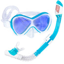 Abaco Combo - Snorkelset - Duikbril - Snorkel - Kinderen - Wit/Turquoise met UV lens