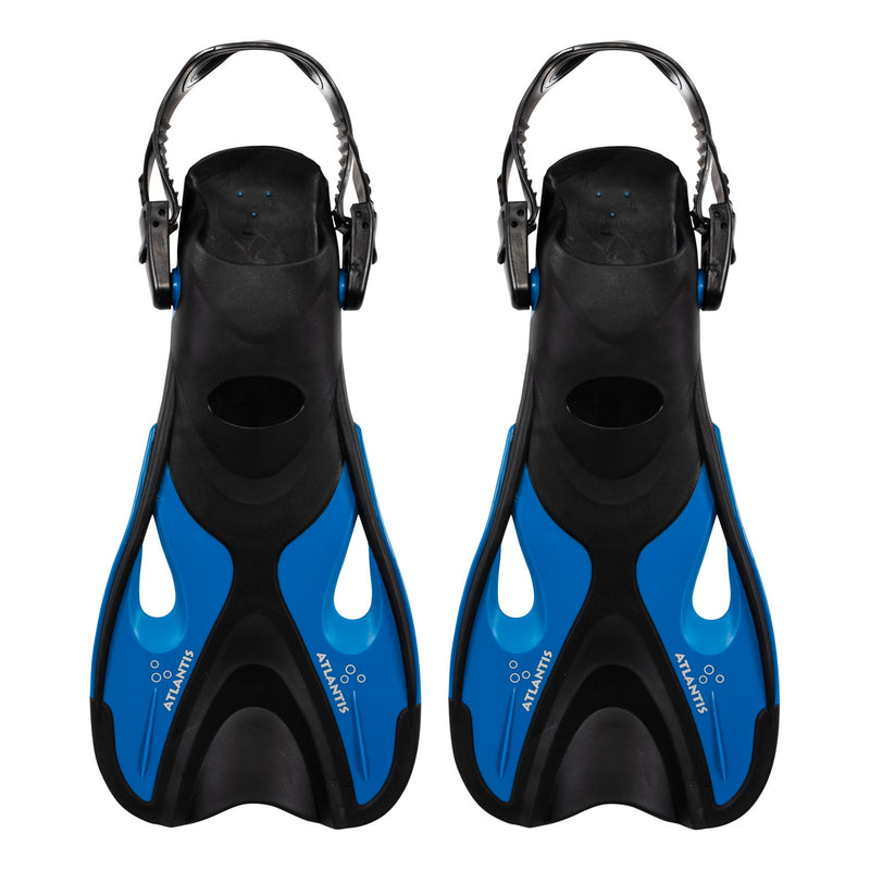 Dolphin - Zwemvliezen - Flippers - Verstelbare Hielstrap - Voor Zwemmen & Snorkelen - Volwassenen - Zwart/Petrol Blauw