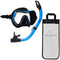 Samana Pro Combo - Snorkelset - Snorkel & Duikbril  - Versterkt Glas - Dry Top - Luxe Bewaartas - Volwassenen - Zwart/Blauw