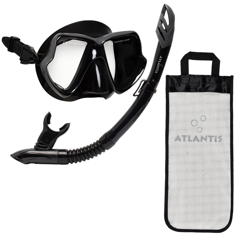 Java Combo - Snorkelset - Duikbril - Snorkel - Volwassenen - Zwart/Zilver