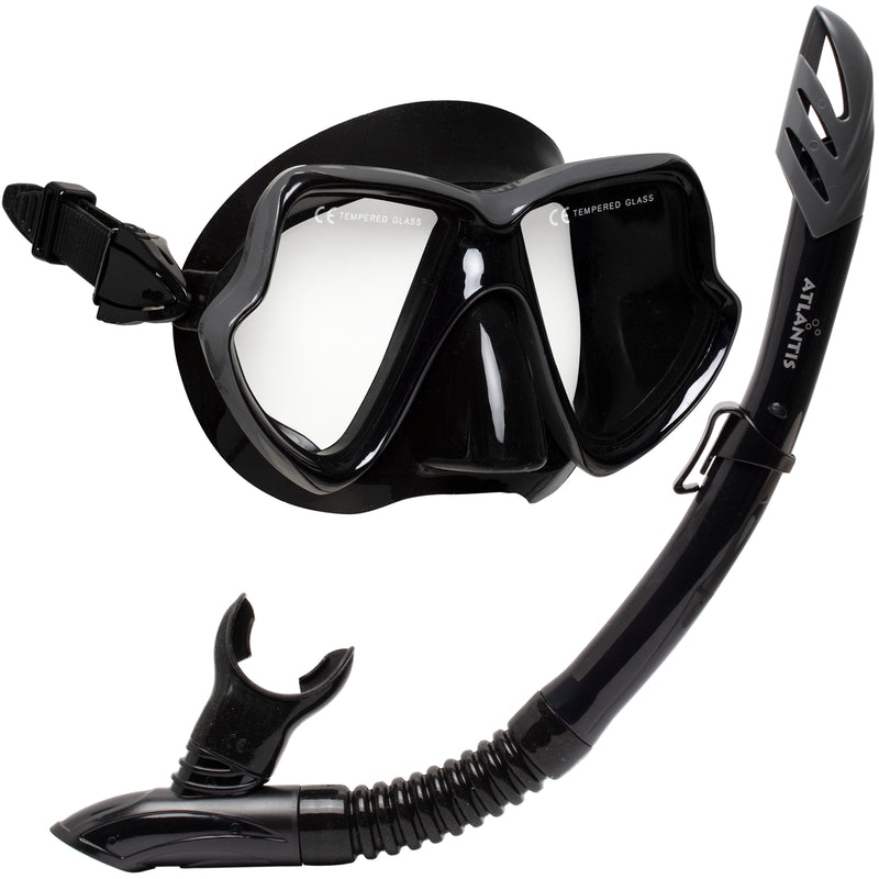 Java Combo - Snorkelset - Duikbril - Snorkel - Volwassenen - Zwart/Zilver
