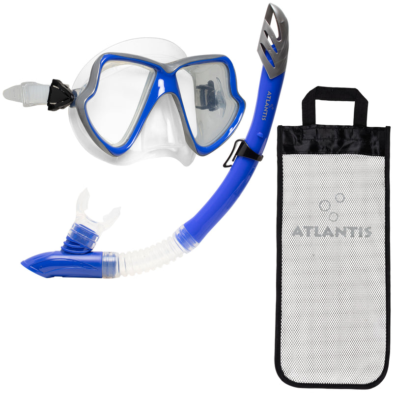 Java Combo - Snorkelset - Duikbril - Snorkel - Volwassenen - Blauw/Zilver