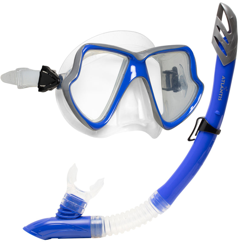 Java Combo - Snorkelset - Duikbril - Snorkel - Volwassenen - Blauw/Zilver