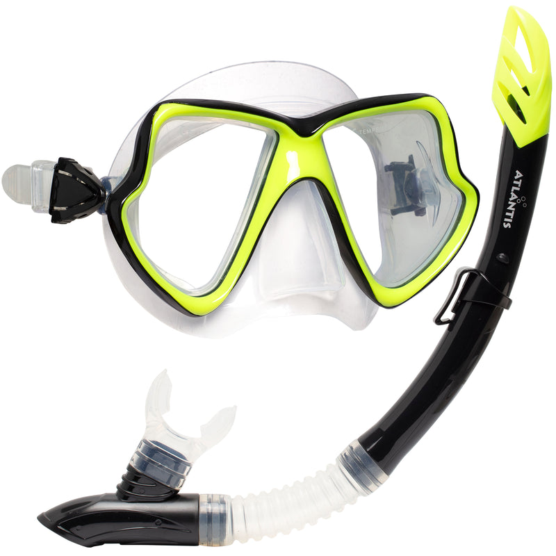 Java Combo - Snorkelset - Duikbril - Snorkel - Volwassenen - Zwart/Geel