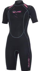 2mm Sport Shorty - Wetsuit - Dames - Zwart/Roze