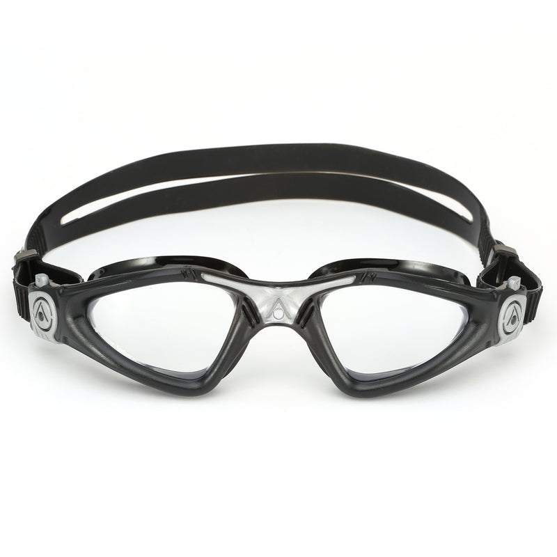 Kayenne - Lunettes de natation - Adultes - Verres transparents - Noir/Argent