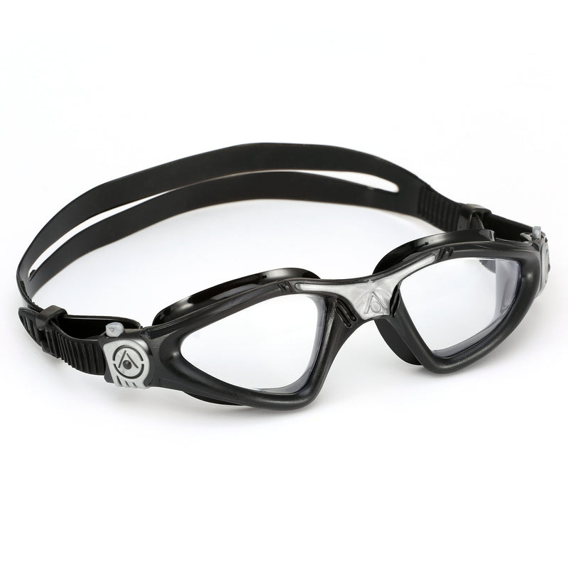 Kayenne - Lunettes de natation - Adultes - Verres transparents - Noir/Argent