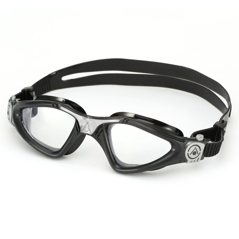 Kayenne - Lunettes de natation - Adultes - Verres transparents - Noir/Argent