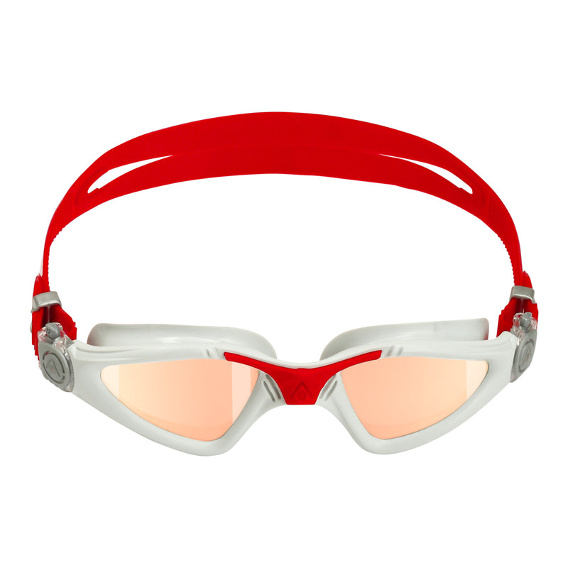 Kayenne - Lunettes de natation - Adultes - Verres miroir en titane irisé - Gris/Rouge