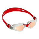 Kayenne - Lunettes de natation - Adultes - Verres miroir en titane irisé - Gris/Rouge