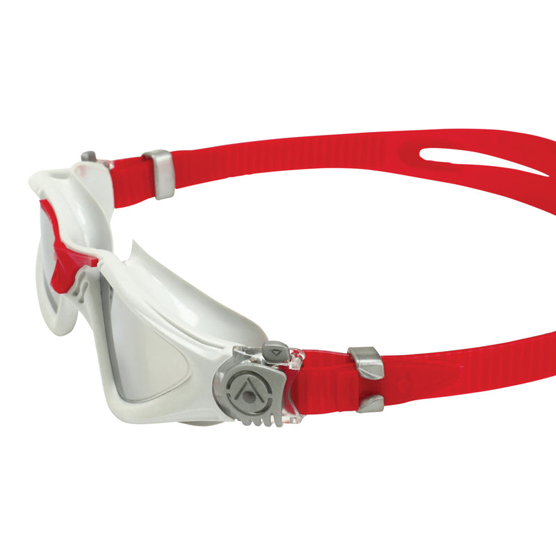 Kayenne - Zwembril - Volwassenen - Silver Titanium Mirrored Lens - Grijs/Rood