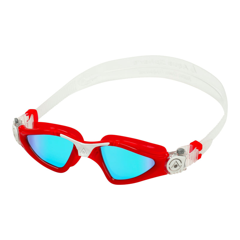 Kayenne Small - Zwembril - Volwassenen - Blue Titanium Mirrored Lens - Rood/Wit