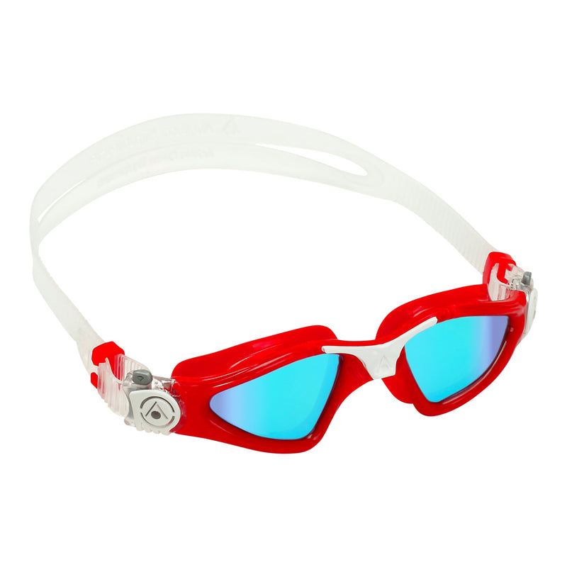 Kayenne Small - Zwembril - Volwassenen - Blue Titanium Mirrored Lens - Rood/Wit