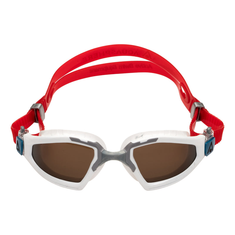 Kayenne Pro - Lunettes de natation - Adultes - Verres polarisés marron - Blanc/Gris