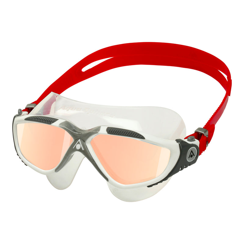 Vista - Zwembril - Volwassenen - Iridescent Titanium Mirrored Lens - Wit/Rood