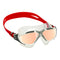 Vista - Lunettes de natation - Adultes - Verres miroir en titane irisé - Blanc/Rouge