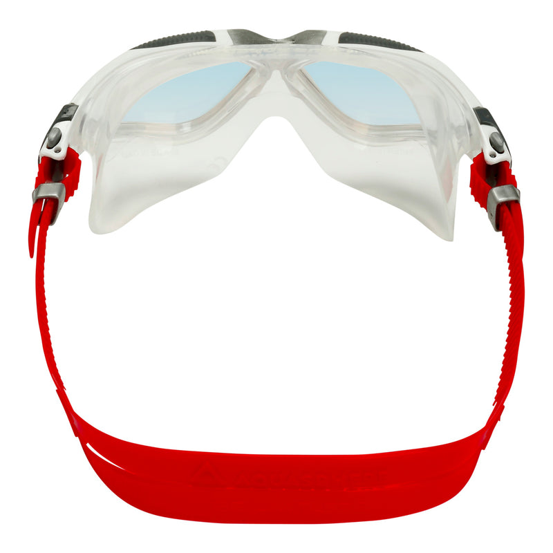 Vista - Lunettes de natation - Adultes - Verres miroir en titane irisé - Blanc/Rouge