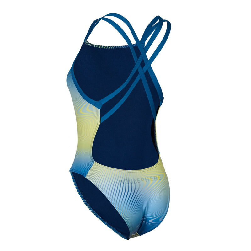 Essential Open Back - Maillot de bain - Femme - Multicolore/Bleu