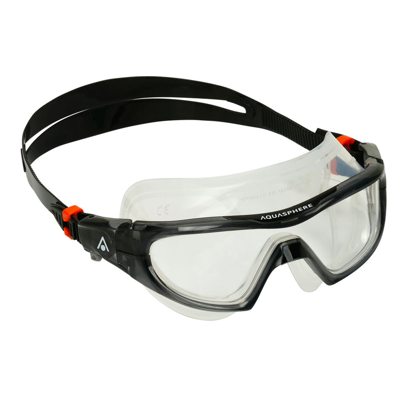 Vista Pro - Zwembril - Volwassenen - Clear lens - Grijs/Zwart