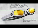 Ninja - Lunettes de natation - Adultes - Verres miroir - Gris/Bleu